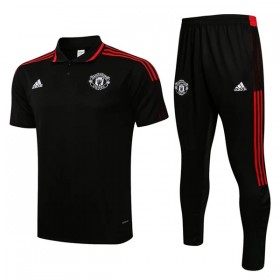 Manchester United Trainings Polo 2022-23 Zwart Rood Zwart
